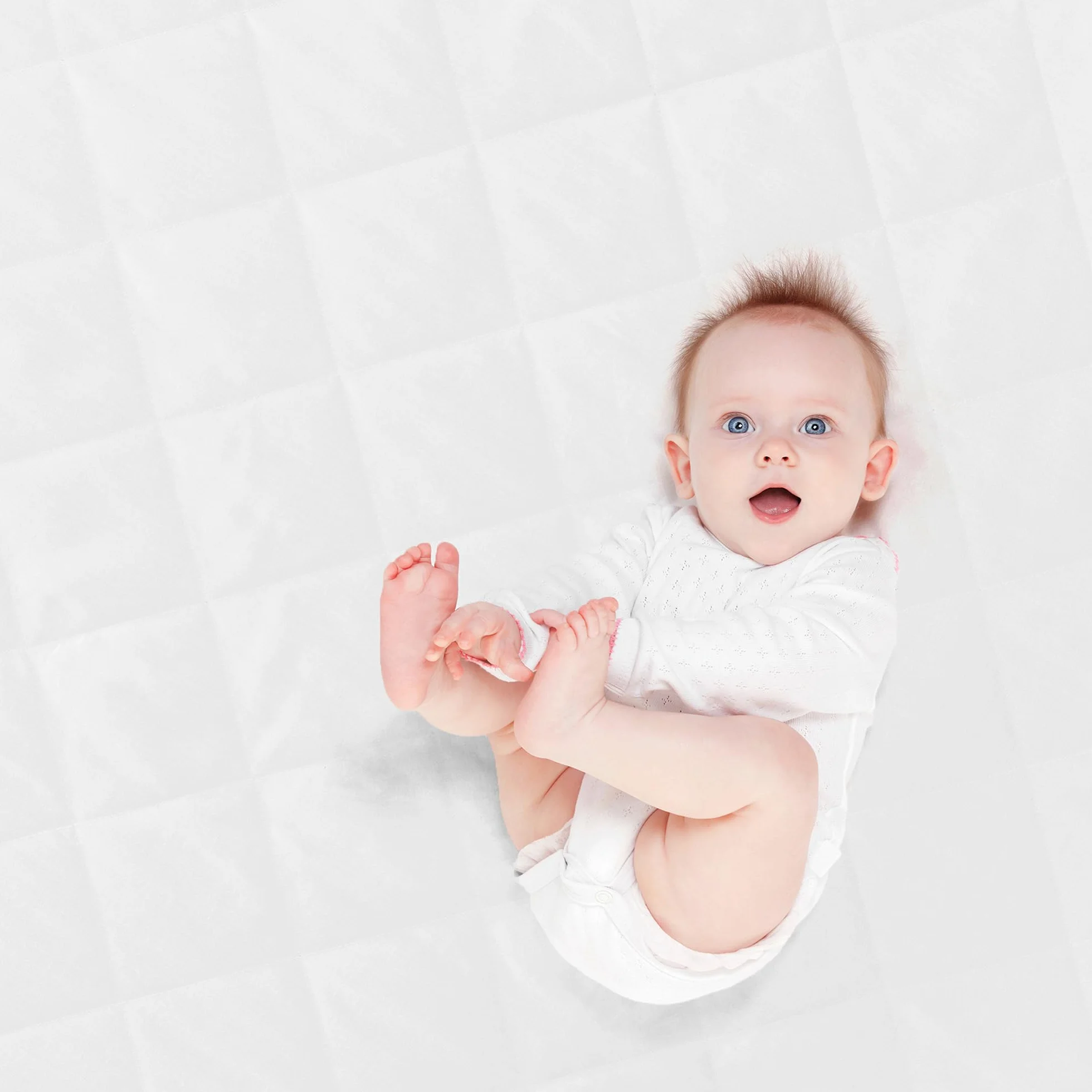 roba Materassino per Bambini e Neonati per Box Quadrato 100 x 100 cm, Fodera Trapuntata, Rimovibile e Lavabile, con Zip, Imbottito, Bianco