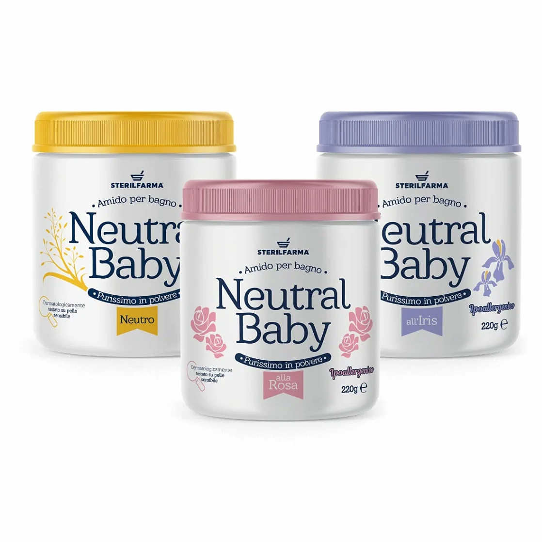 Neutral Baby è Amido di riso in polvere - per un bagnetto SOFFICE E BELLISSIMO. Per la cura e la detersione della pelle delicata e sensibile fin dalla nascita. (Rosa)