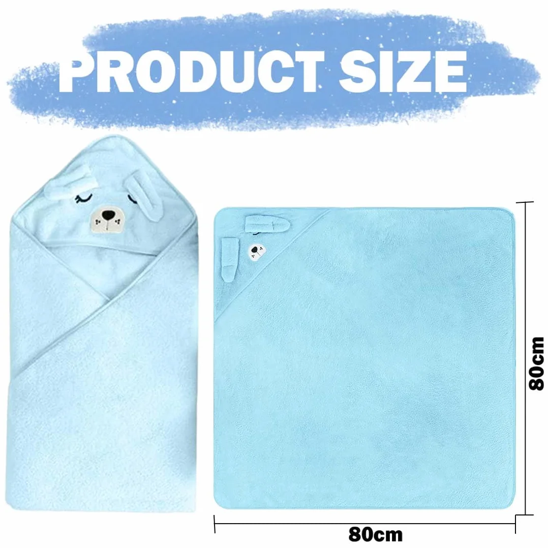 1 Pezzo Asciugamano Con Cappuccio Per Bambini, Accappatoio Neonato Extra Morbido E Super Assorbente, Asciugamano Assorbente Con Cappuccio Indossabile