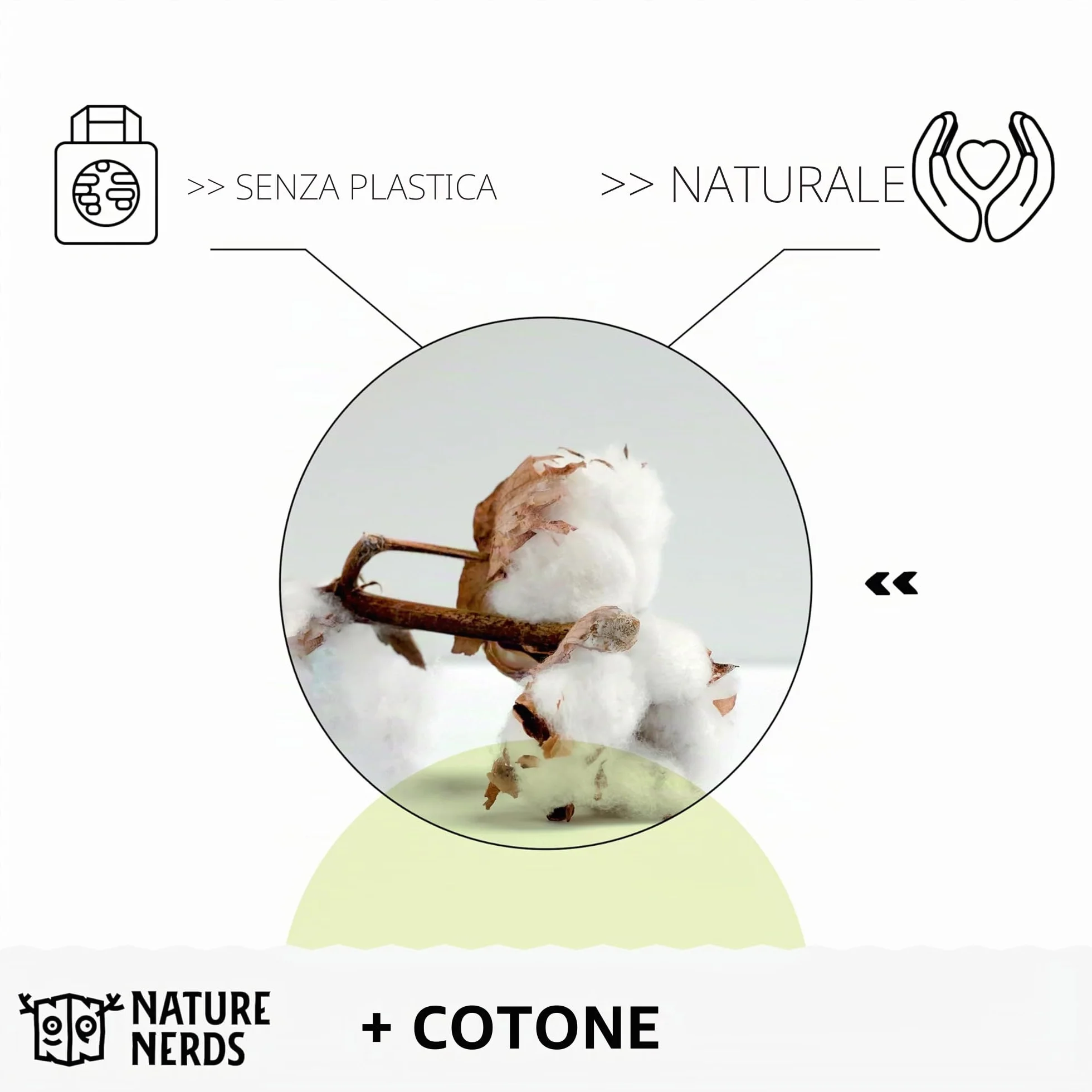 Nature Nerds - Cotton fioc (800 pezzi) in bambù e cotone, senza plastica, Q-Tips