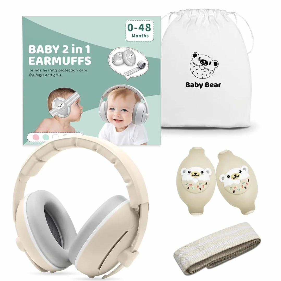 NHQZ Cuffie Neonato Antirumore, Cuffie Antirumore Neonato, Protettori acustici per neonati Superiore Ideale per il Sonno, Viaggi, Feste