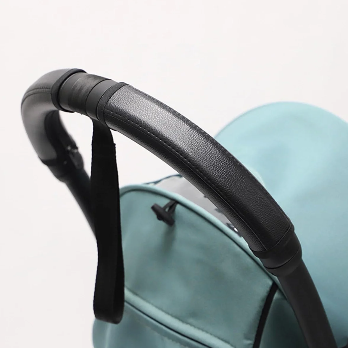 Copertura per maniglia del passeggino compatibile con YOYO3 Paraurti per passeggino Accessori con cerniera aperta, pelle vegana, nera