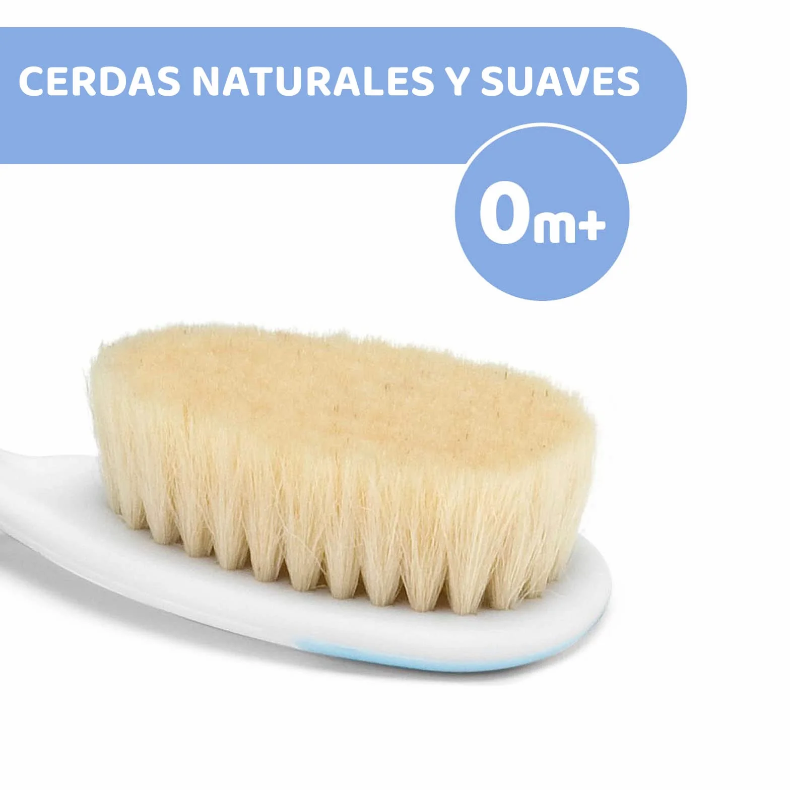 Chicco Set Spazzola e Pettine Capelli per Bambini, Spazzola Neonati con Morbide Setole Naturali, Pettine con Punte Arrotondate, Impugnatura Antiscivolo - Accessori Neonato 0+ Mesi, Azzurro