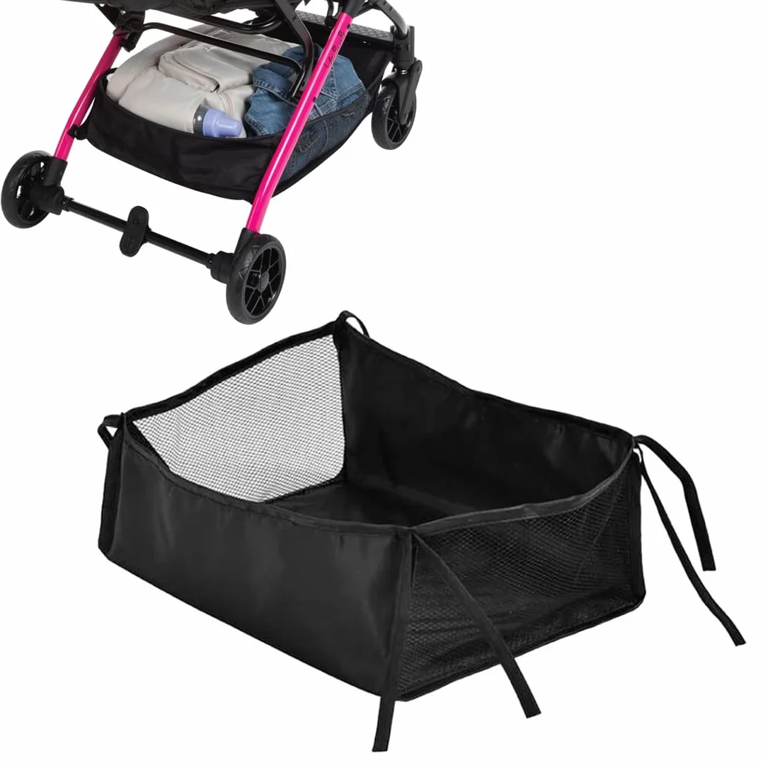 Portaoggetti e organizer per passeggino,1 borsa portaoggetti in rete per passeggino, cestino portaoggetti universale per passeggino, per riporre gli accessori per il bambino.