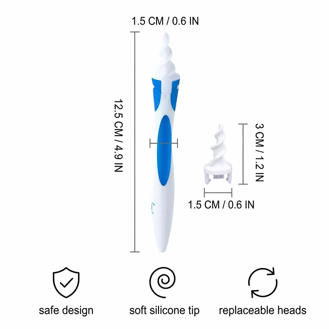 Pulisci Orecchie Spirale, Kit per la Pulizia Dell'orecchio con Manico e 16 Punte Lavabili, Kit per la Pulizia Delle Orecchie per Adulti, Kit Pulizia Orecchio