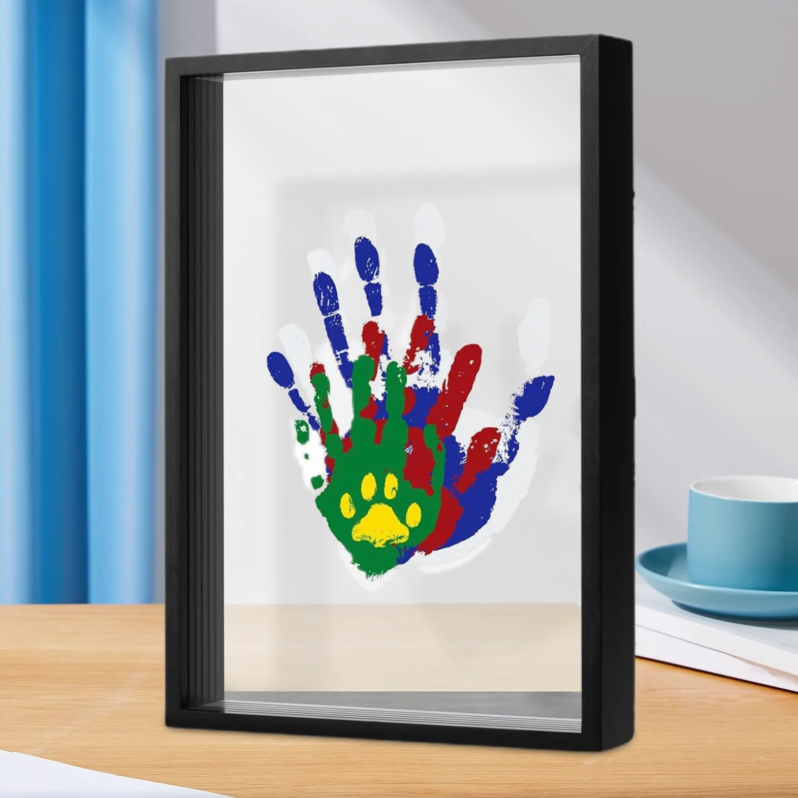 Kit Per Impronta Mano Neonato Cornice Portafoto Trasparente Soprammobile da | Ricordo Di Famiglia Con Impronta Della Mano Soprammobile Da Casa Per Shower, Camera Neonato,