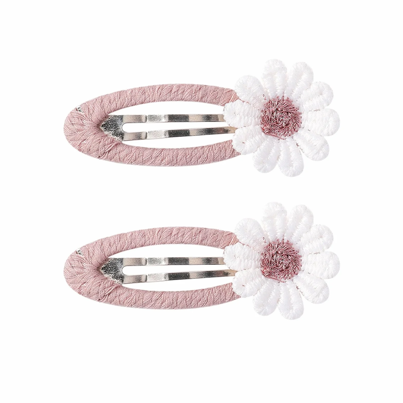Haiki, confezione da 2 fermagli per capelli in tessuto, fermagli per capelli a forma di fiore, mollette per capelli in tessuto, ornamenti per capelli per bambini, fermagli per capelli comodi