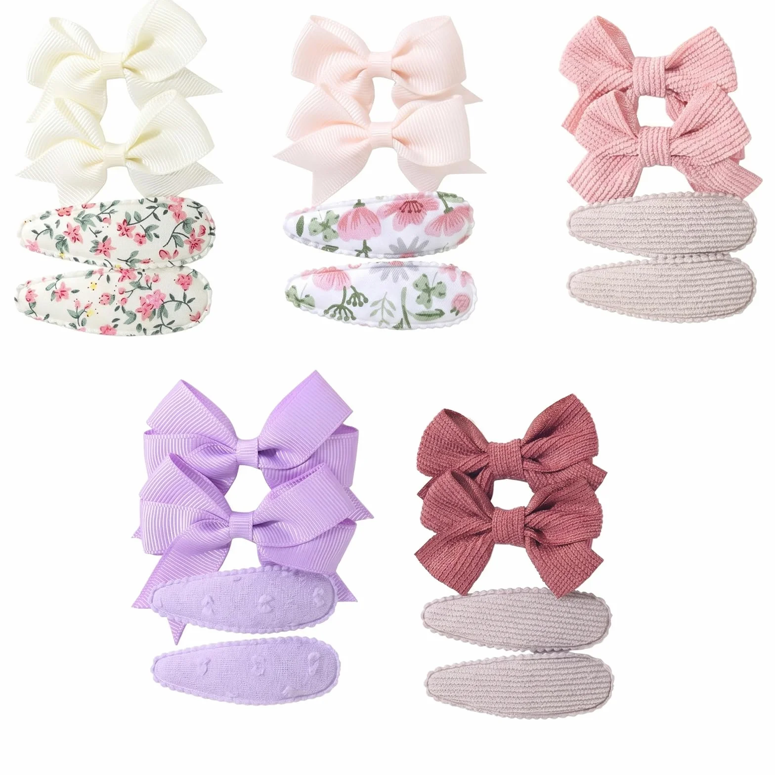 20 Pezzi Mollette Capelli Bambina Fiocchi Capelli Bambina in Tessuto Antiscivolo Fermagli Capelli Bambina Set Mollette Capelli Neonata per Capelli Fini e Accessori Bambini