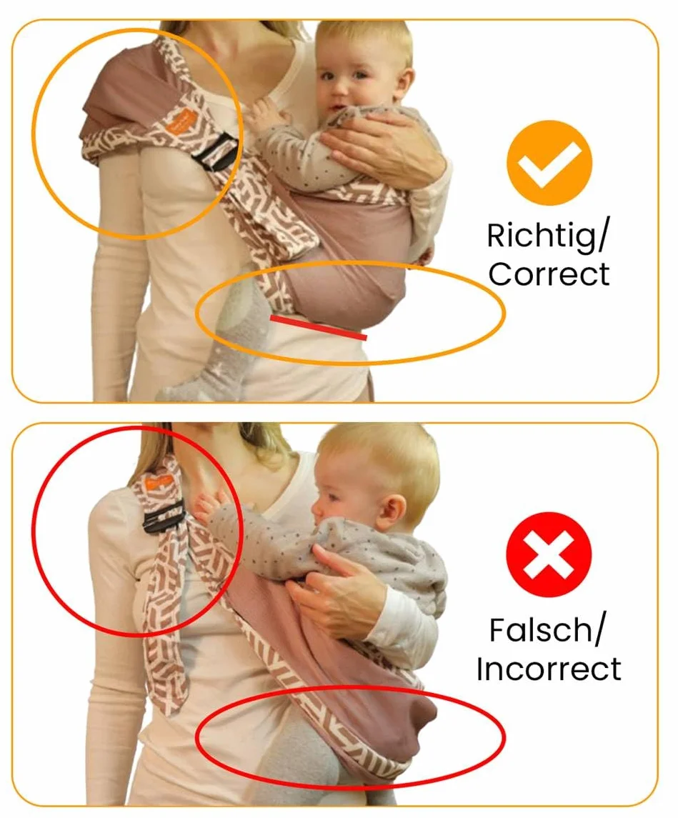 Marsupio Laterale per Neonati e Bambini – Fascia Porta Bebè Ergonomica per Uso Quotidiano – Hip Carrier Leggero e Compatto fino a 15 kg