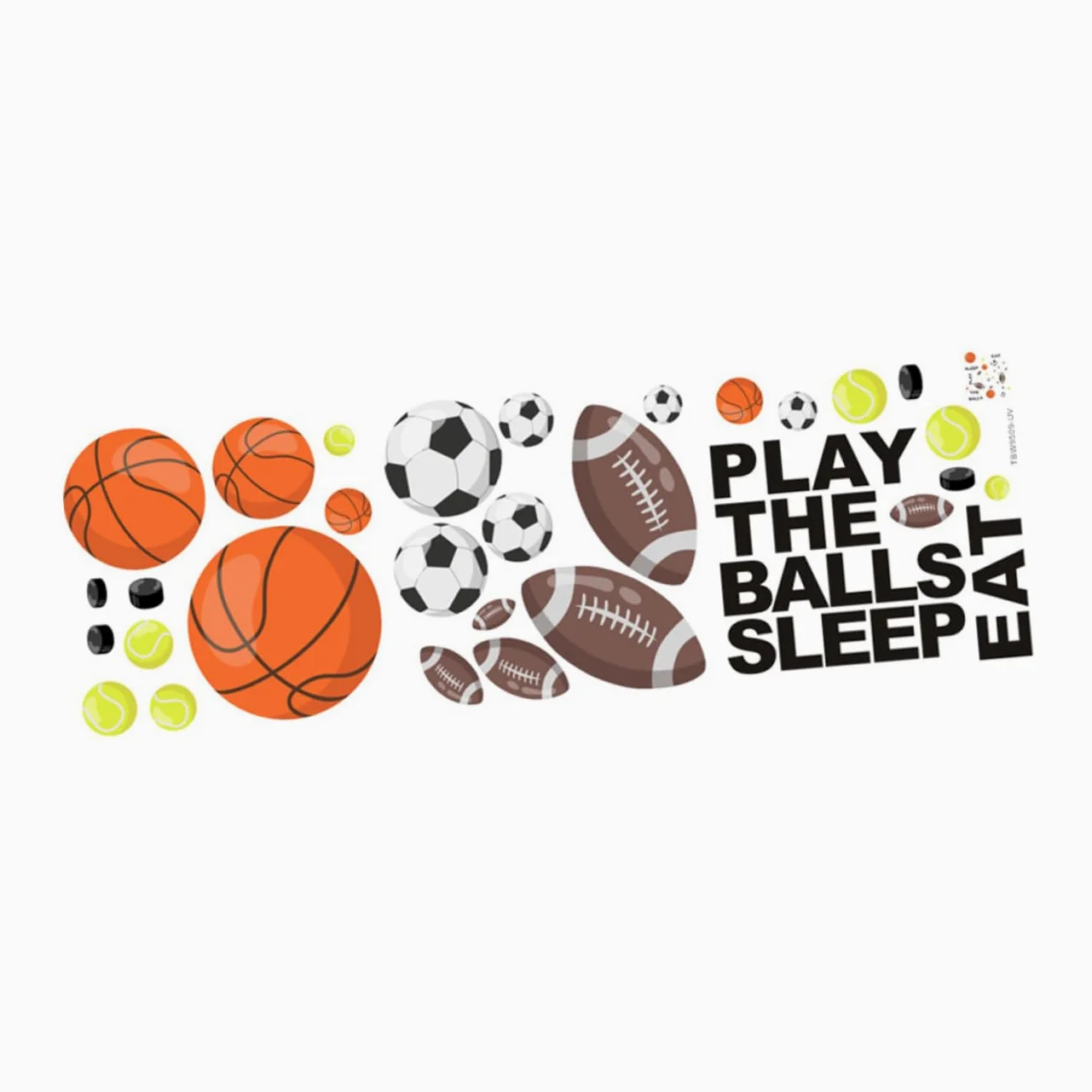 Toyvian 3pezzi Adesivi Murali Sportivi Per Ragazzo Ragazza Decalcomanie Rimovibili Per Decorare Camerette Con Palloni Da Calcio e Basket Facili Da Applicare e Rimuovere Perfetti Per