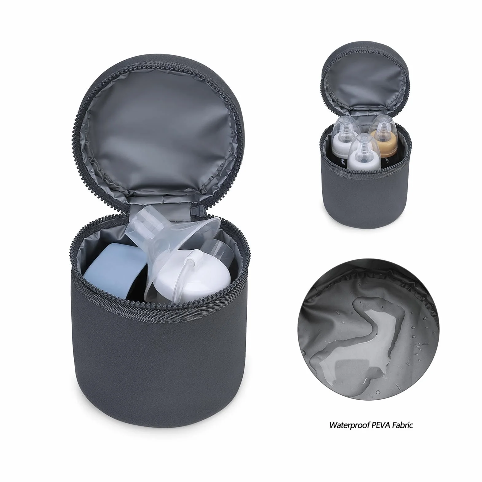 Borsa termica per latte materno, borsa per biberon, refrigeratore per latte materno con tracolla staccabile, portatile, 12 x 15 cm, adatta per 2 bottiglie grandi da 226,8 g, per mamme che allattano e