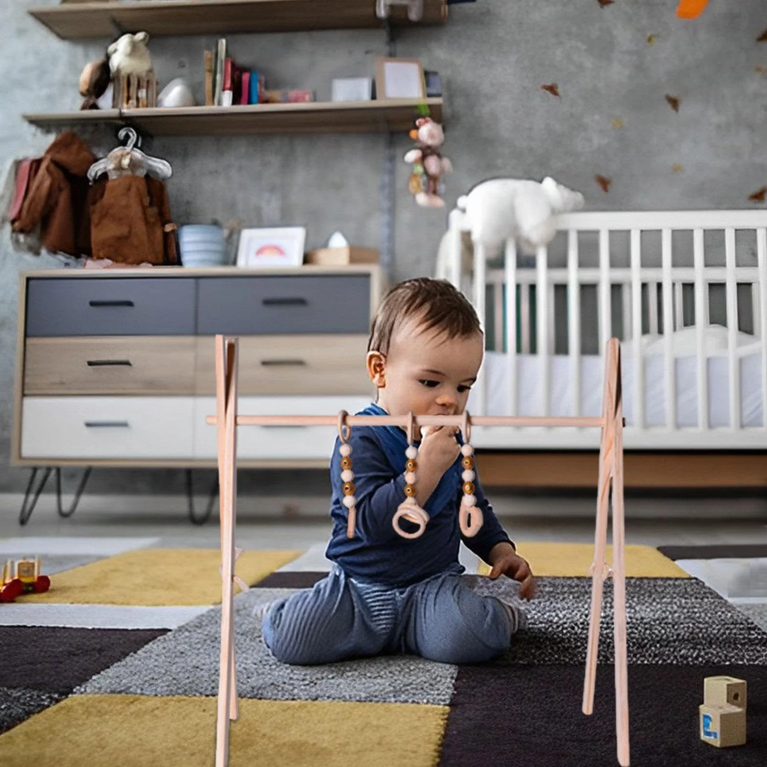 Palestra In Legno Per Bambini Giocattolo Pieghevole Telaio Palestra Cameretta