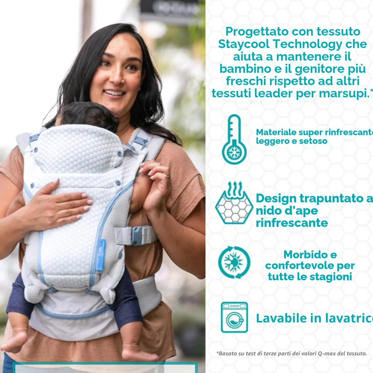 Infantino Staycool - Marsupio convertibile 4 in 1, comoda tasca portaoggetti, design ergonomico, adattabile per gli anni, legame a mani libere per neonati e bambini da 3,63 a 18,14, grigio