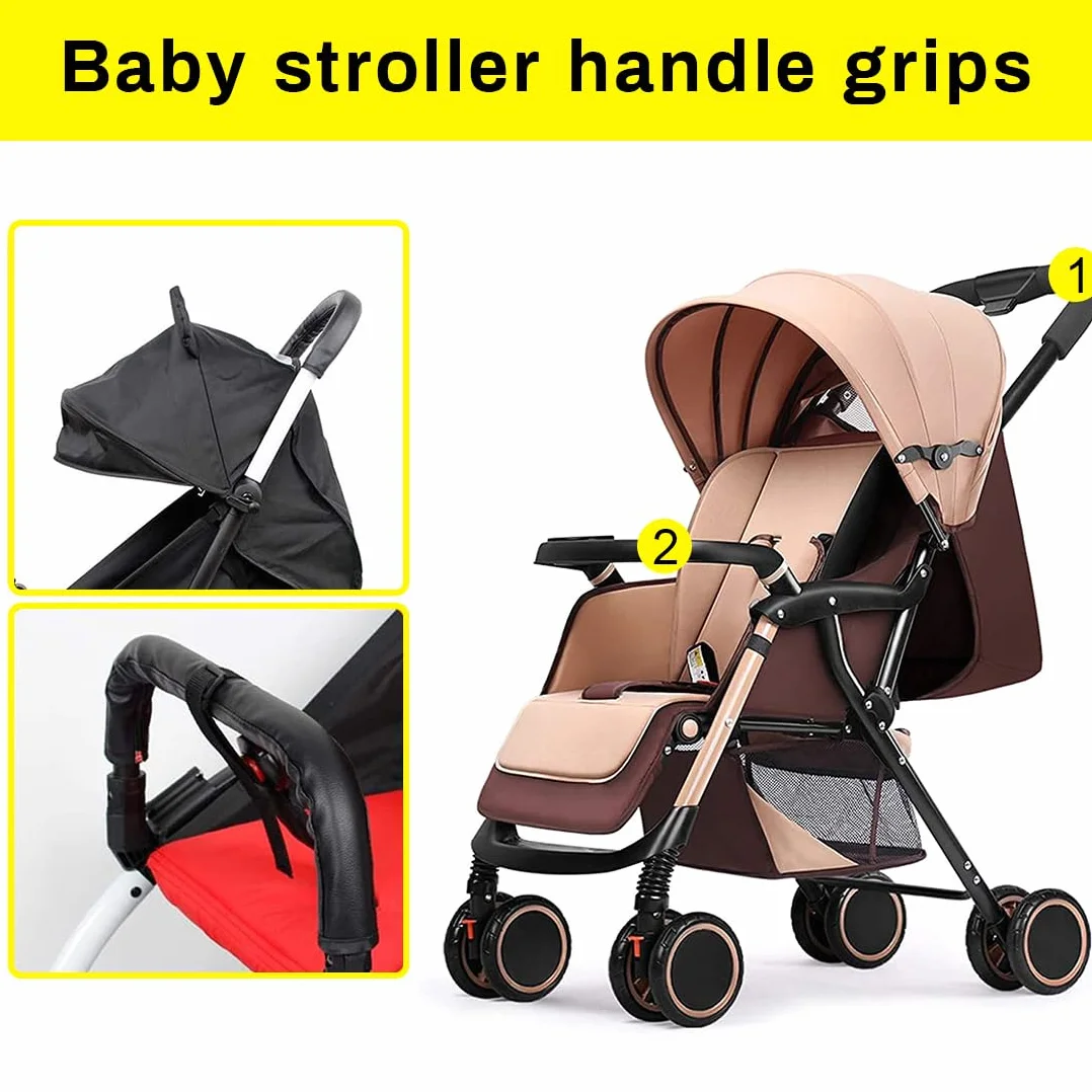 1 Pcs KIDS Copri maniglia ringhiera, copri maniglia passeggino, copri passeggino, Copri maniglia passeggino, Passeggino Individuale - Lunghezza 58 cm, Larghezza 10-12 cm Nero