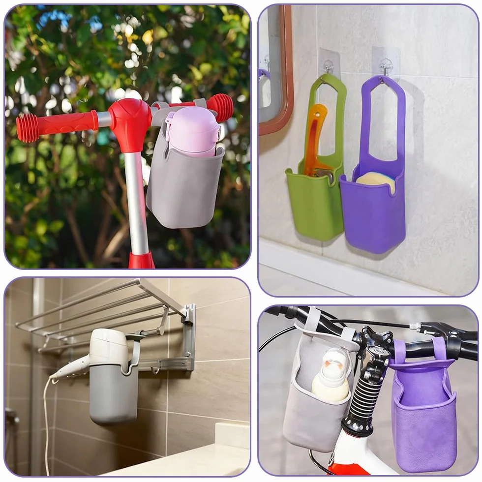 4 pezzi Portabevande universale in silicone, portabevande universale, portabottiglie per bicicletta, per deambulatori, biciclette, sedie a rotelle, mountain bike, scooter, golf cart