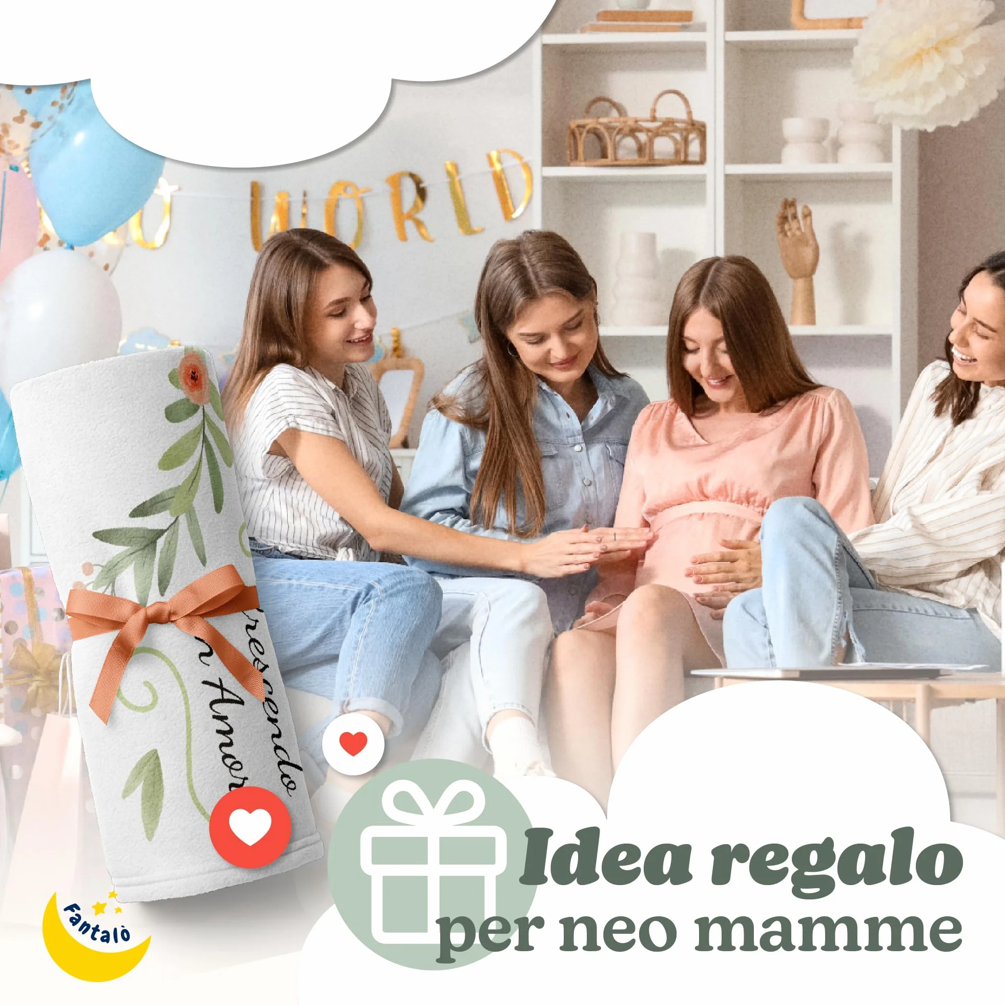 Coperta Mesi Neonato per Foto in Italiano Unisex - Tappeto Complimese Neonata Crearicordi - Idea Regalo Nascita Bimbo Indispensabile per Neogenitori (Orsacchiotto)