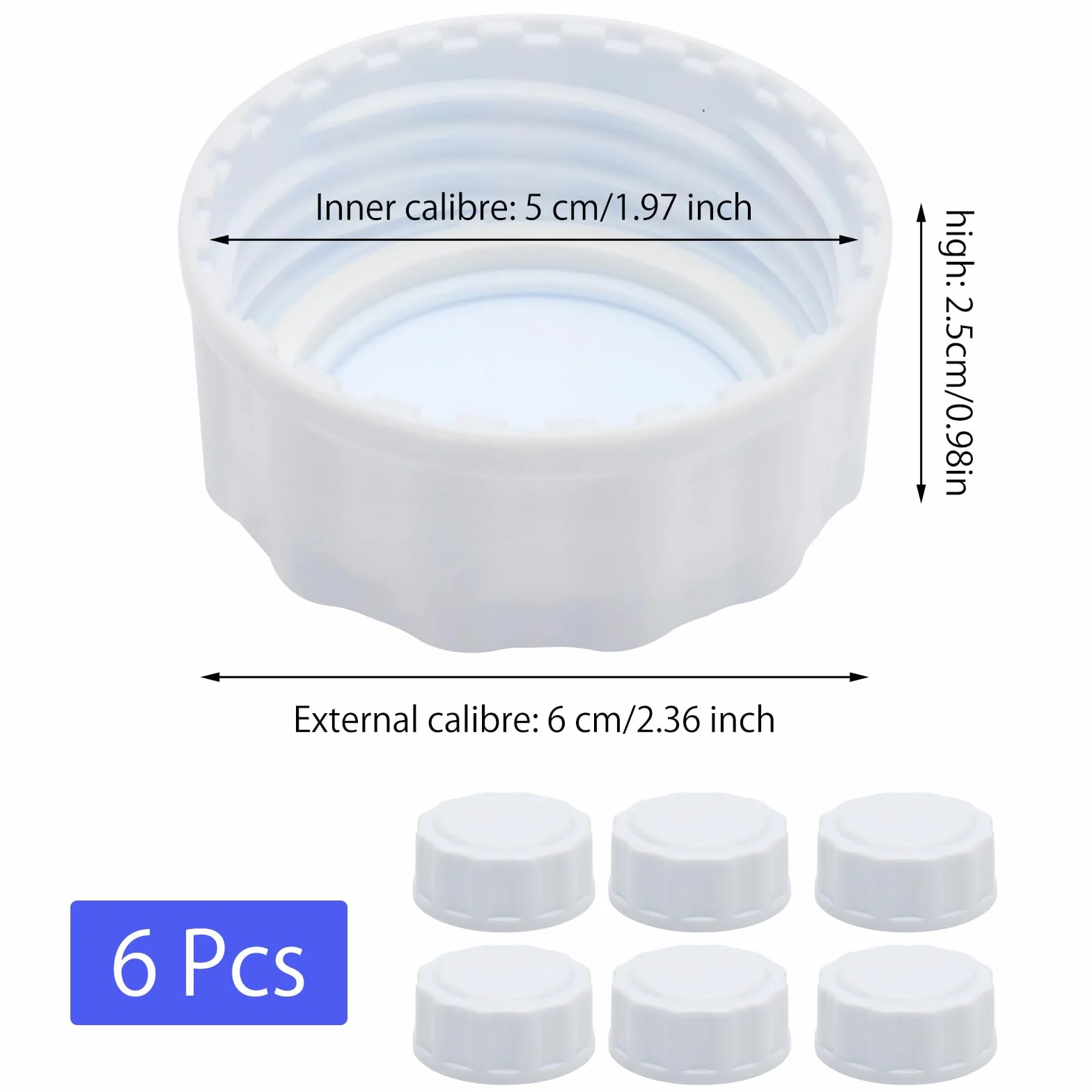 Tappi per biberon Avent, 6 tappi per bottiglie da viaggio, compatibili con bottiglie a collo largo, colore bianco, per biberon