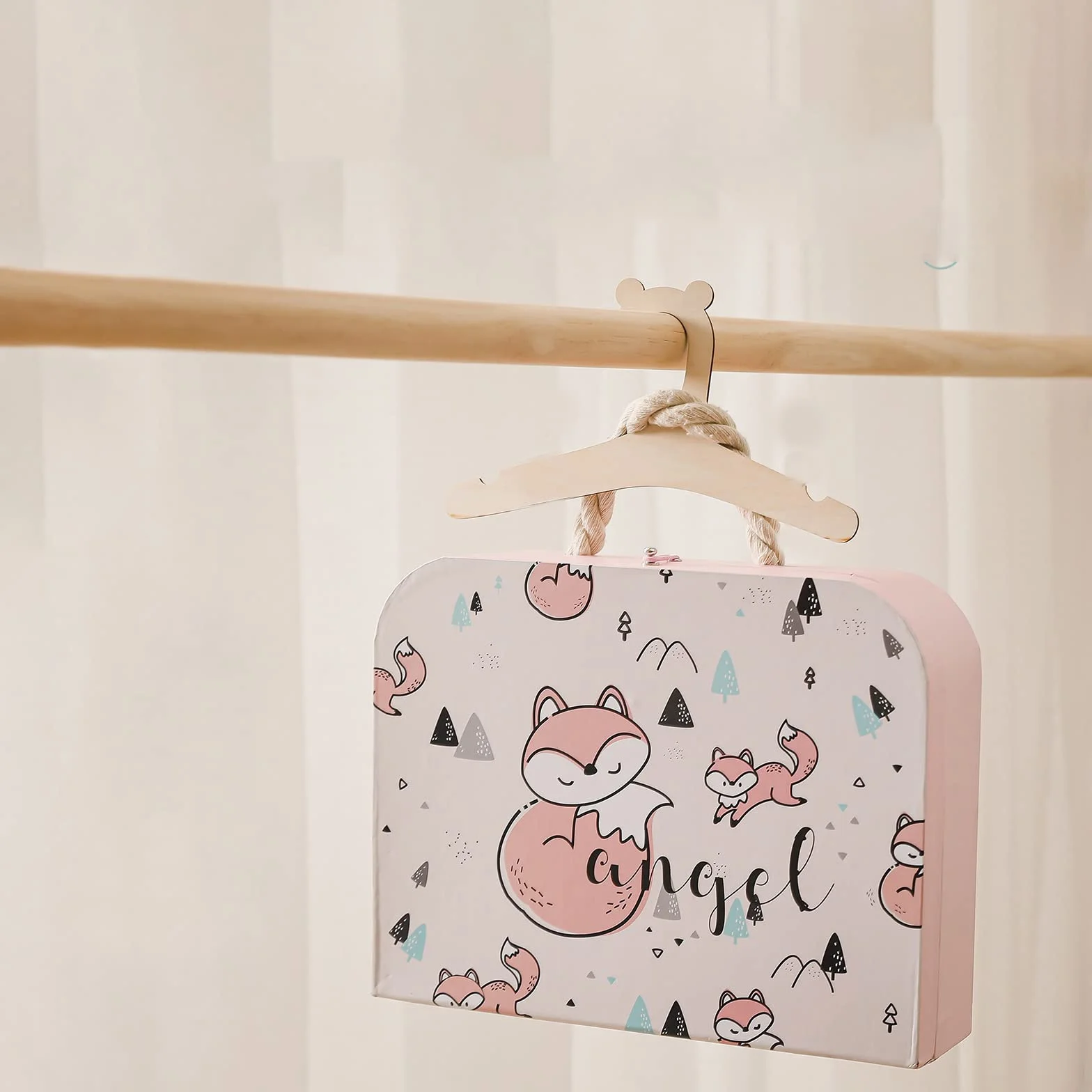 10 Pezzo Appendiabiti per Bambini, Grucce Appendiabiti in Legno per Vestiti da Bambino, Appendini Impilabili, per Unisex Bambino Neonati