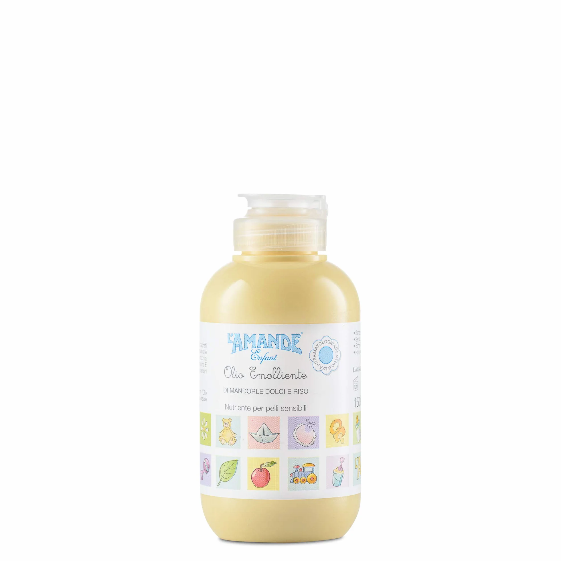 L'AMANDE - Olio di Mandorle Dolci e Riso per Bambini, Olio Neonato e Bambino con Vitamina E e Sali Minerali, Pelli Sensibili ad Azione Emolliente e Nutriente - Enfant, 150 ml, 1 pezzo