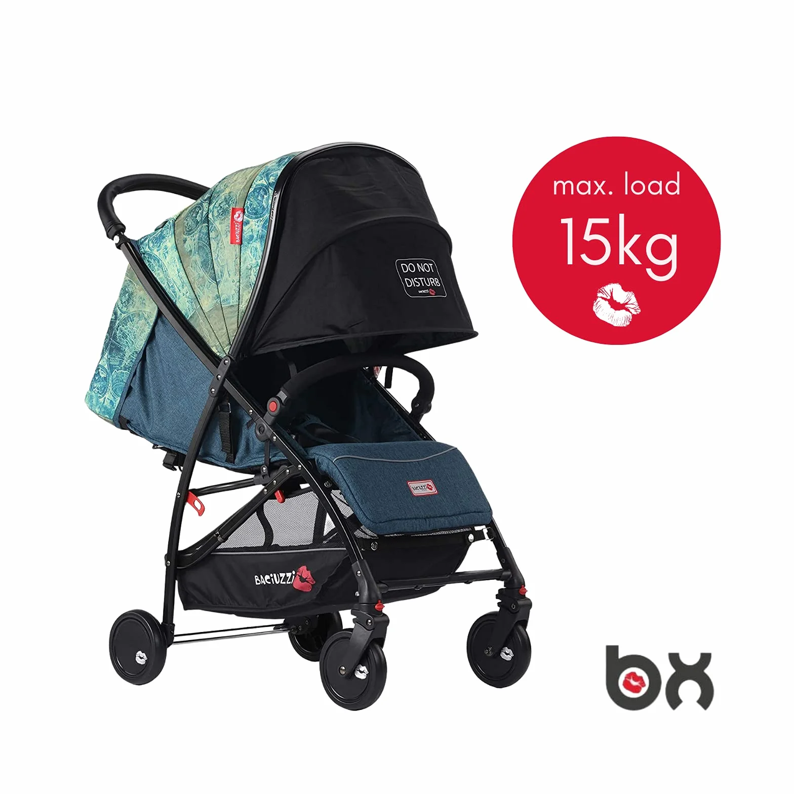 Baciuzzi, passeggino leggero, pieghevole, compatto con chiusura lampo semplice e pratica ad una mano, passeggino accessoriato, traspirante, BX Voiage Riva