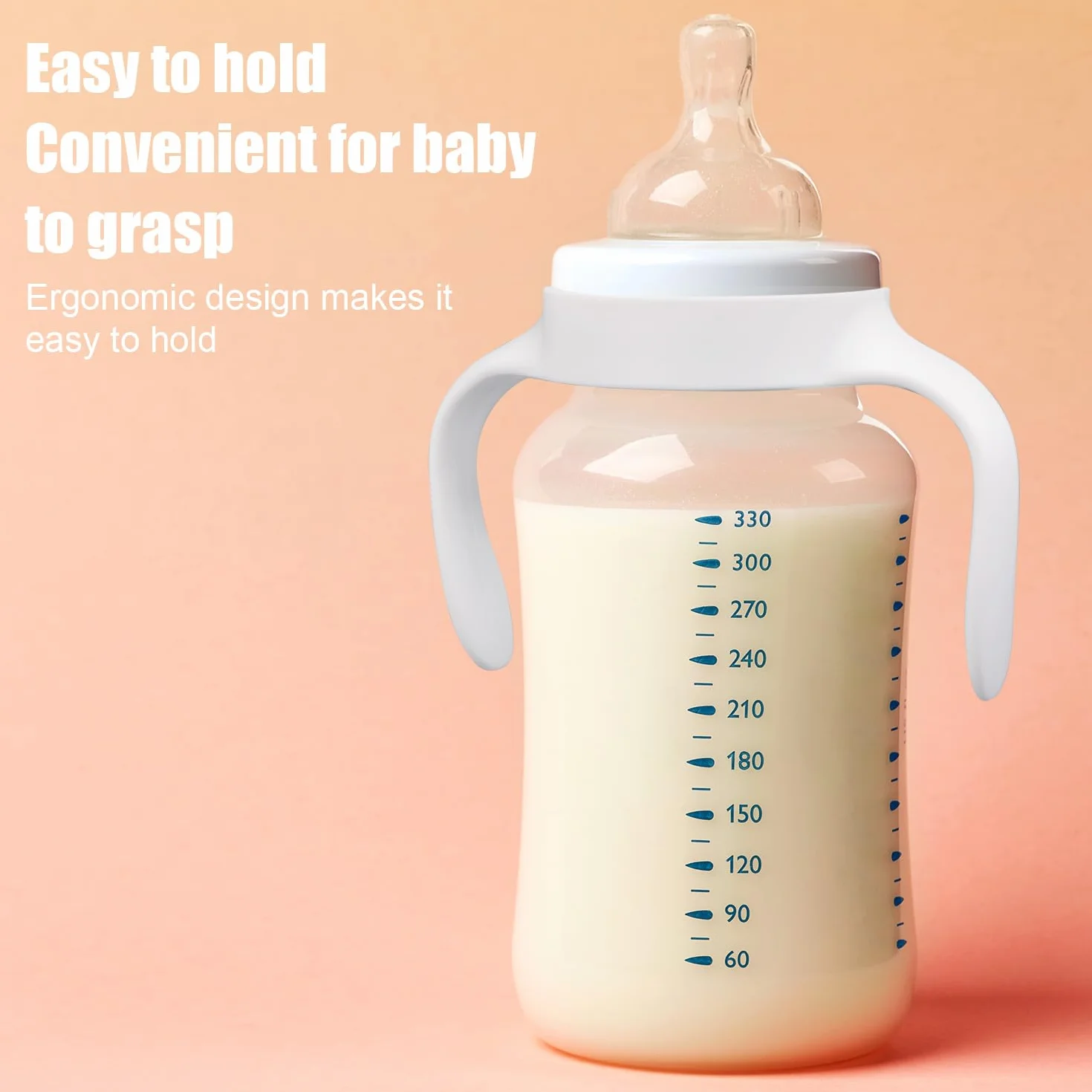 BOXOB 4pz Manici per Biberon per Mam, Supporti Ergonomici Biberon Impugnatura Facile Antiscivolo Ideale Supportare i Bambini nella Transizione al Bere in Modo Indipendente (Bianco)