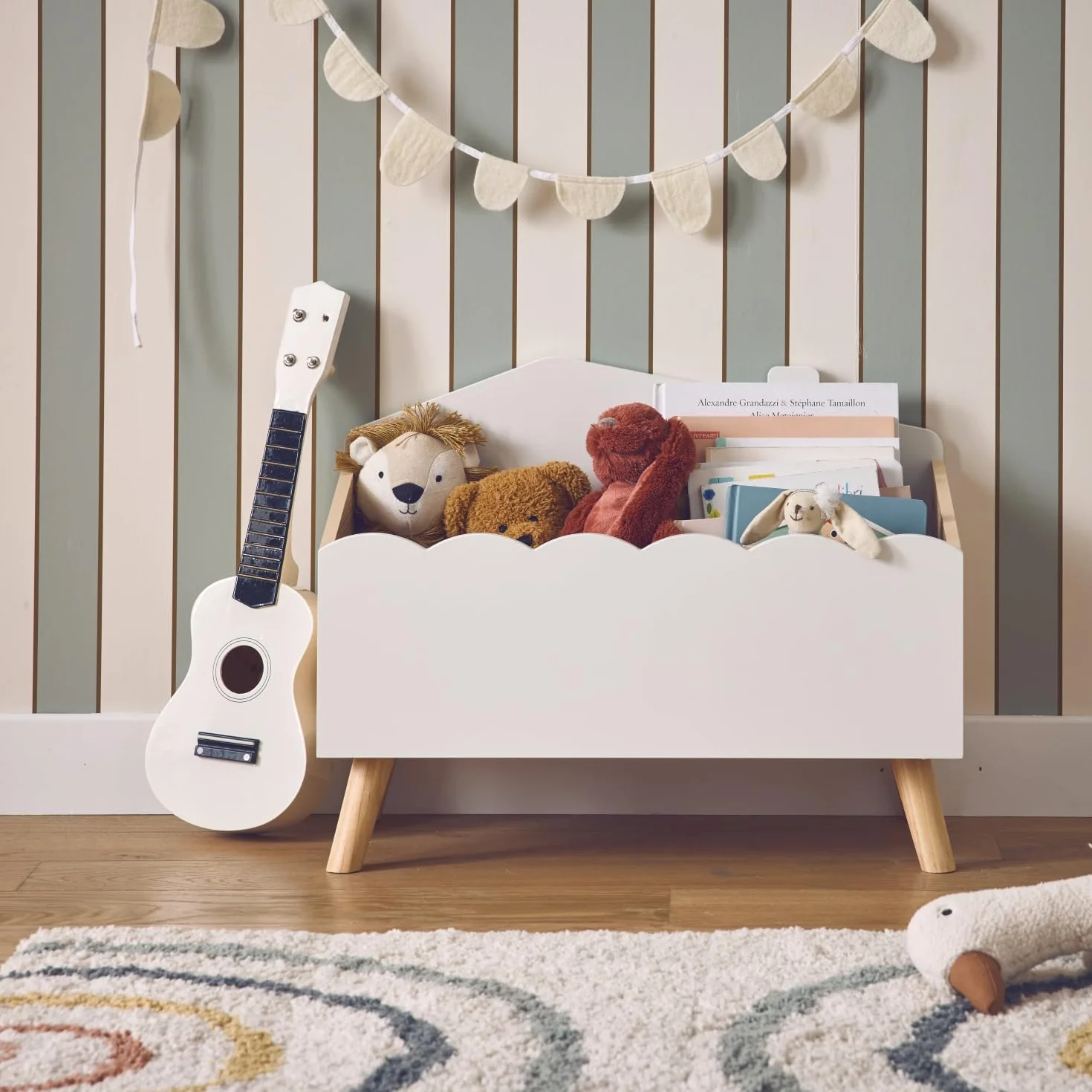 sweeek Contenitore per bambini Bianco - 58x48x28 cm