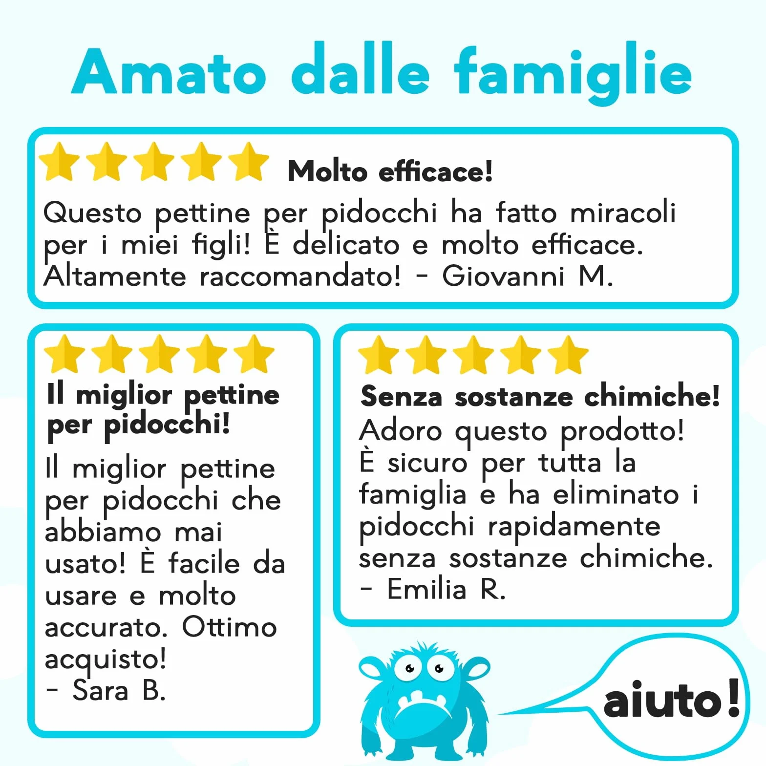 Pettinino Pidocchi Bambini 2 Pezzi - Pettine Pidocchi e Lendini con Lente | Denti ultra-fini in acciaio per rimuovere pidocchi e lendini. Lente integrata. Delicato sui bambini, bagnato o asciutto.