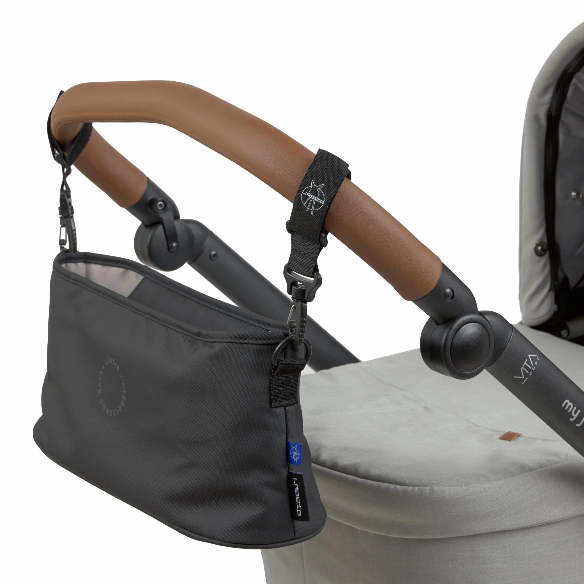 LÄSSIG Organizzatore per carrozzina per bambini organizzatore per carrozzina borsa per carrozzina con attacco per carrozzina/Buggy Organizer black