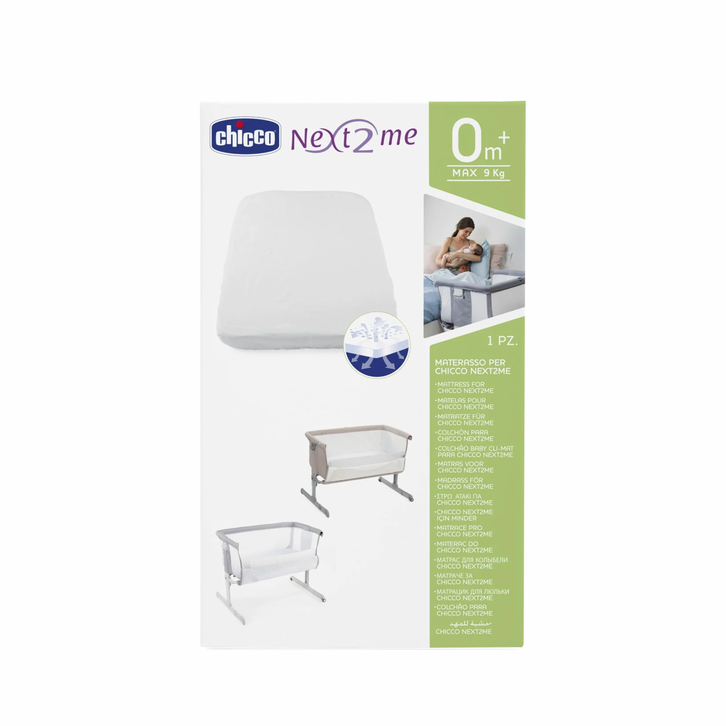 Chicco Next2Me - Materasso di ricambio, materasso ad aria Next2Me, materasso magico Next2Me, materasso Next2Me Dream, ricambio originale e ufficiale per culla Next2Me, bianco