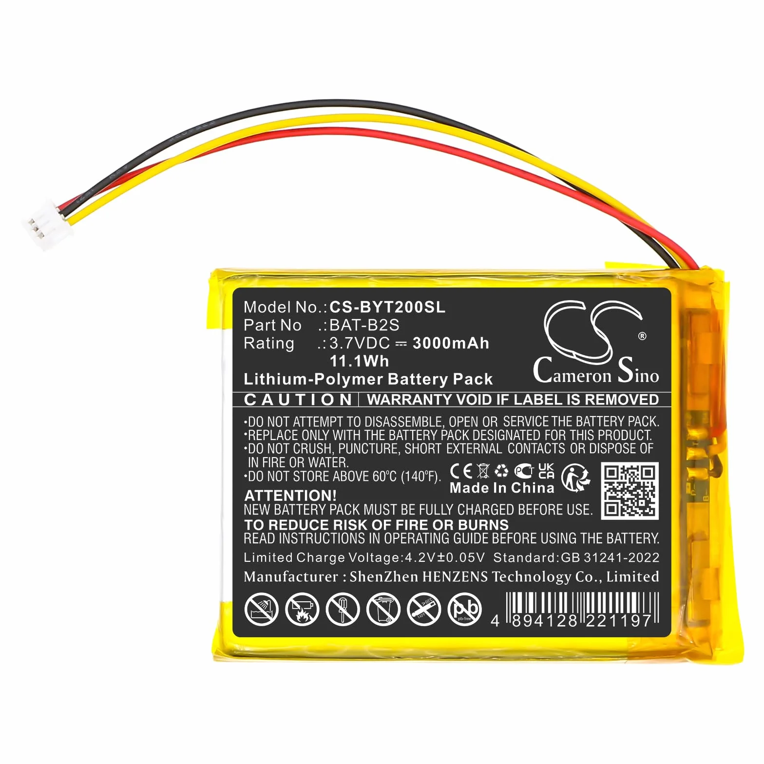 TECHTEK Batteria 3000mAh compatibile con [Jeeber] 2K 3MP VB805, VB805PRO, per [Boifun] 2S, 2TM, 5S, 6T, VB805, per [Arenti] Ainanny, per [ieGeek] Baby 1T, Baby1T, per [Deatti] BM101-M, per [Babytime]