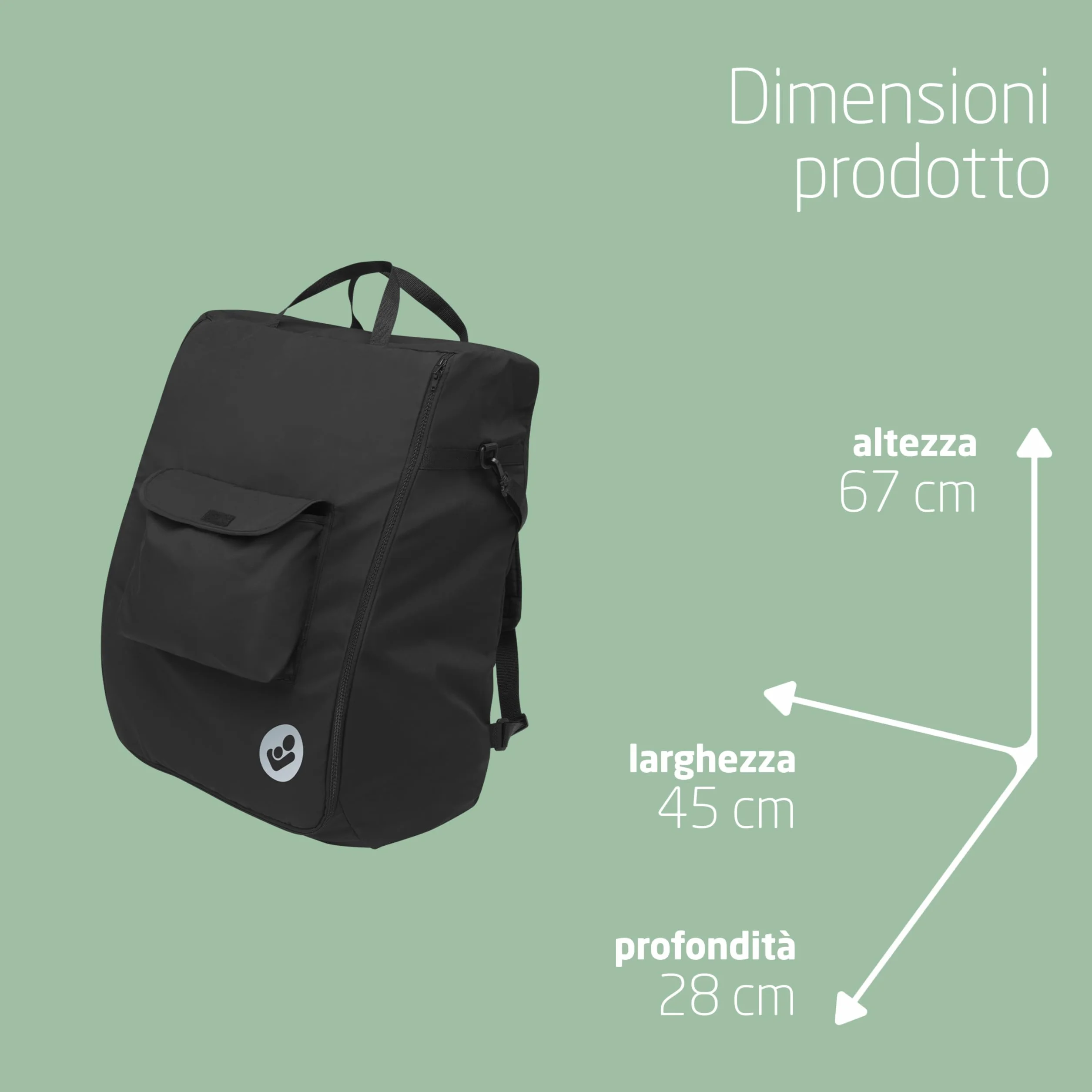 Maxi-Cosi Ultra-Compact Borsa da viaggio per passeggino, 67 x 45 x 28cm, compatibile con i passeggini Maxi-Cosi Lara2 e Jaya, colore Nero