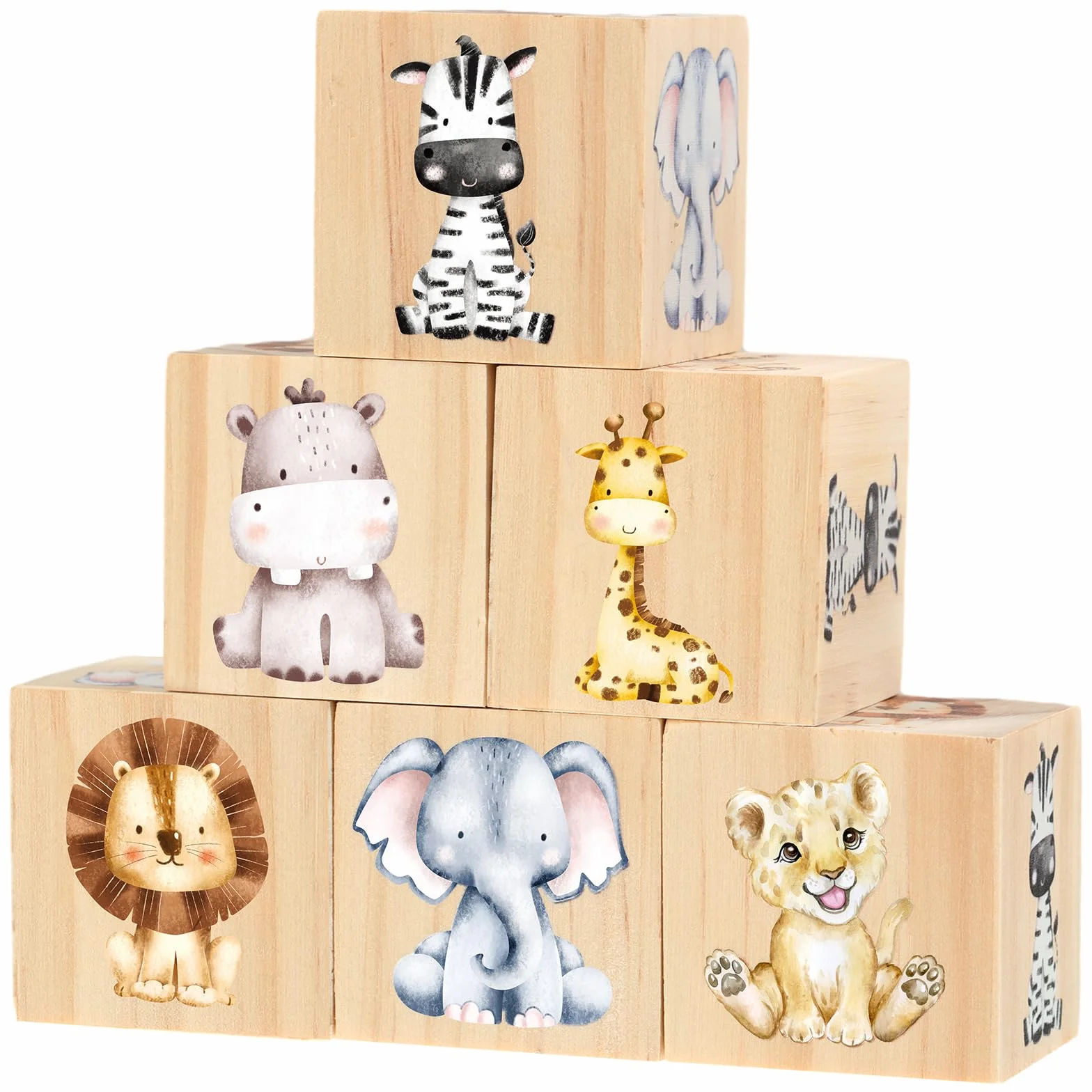 Kigley 6 decorazioni per cameretta dei bambini, per cameretta dei bambini, decorazione per camera da letto, stanza dei giochi, regali (animali safari)