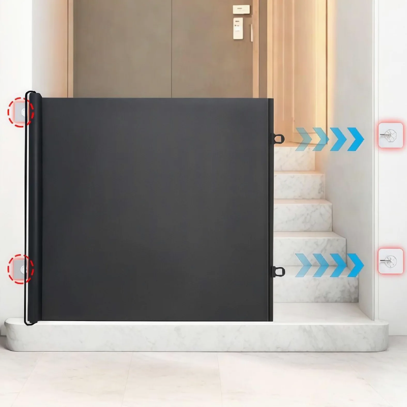 Cancelletto Estensibile Per Animali - Cancelletto Sicurezza Estensibile In Rete Per Bambini E Cani - Portatile Cancello Barriera Sicurezza Griglia Espandibile Per Porte Scale Corridoi Interni Esterni