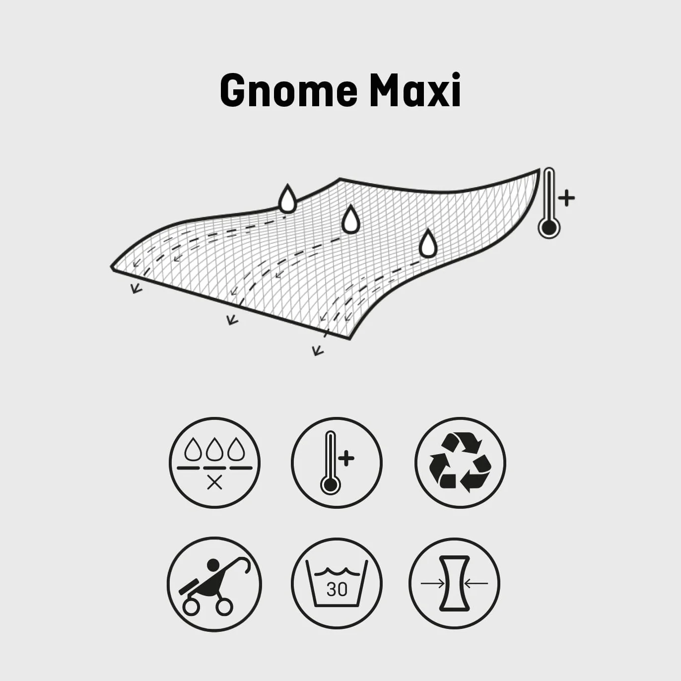 DOOLITTLE Gnome maxi200, sacco termico universale per passeggino, 200 grammi, pink sunset