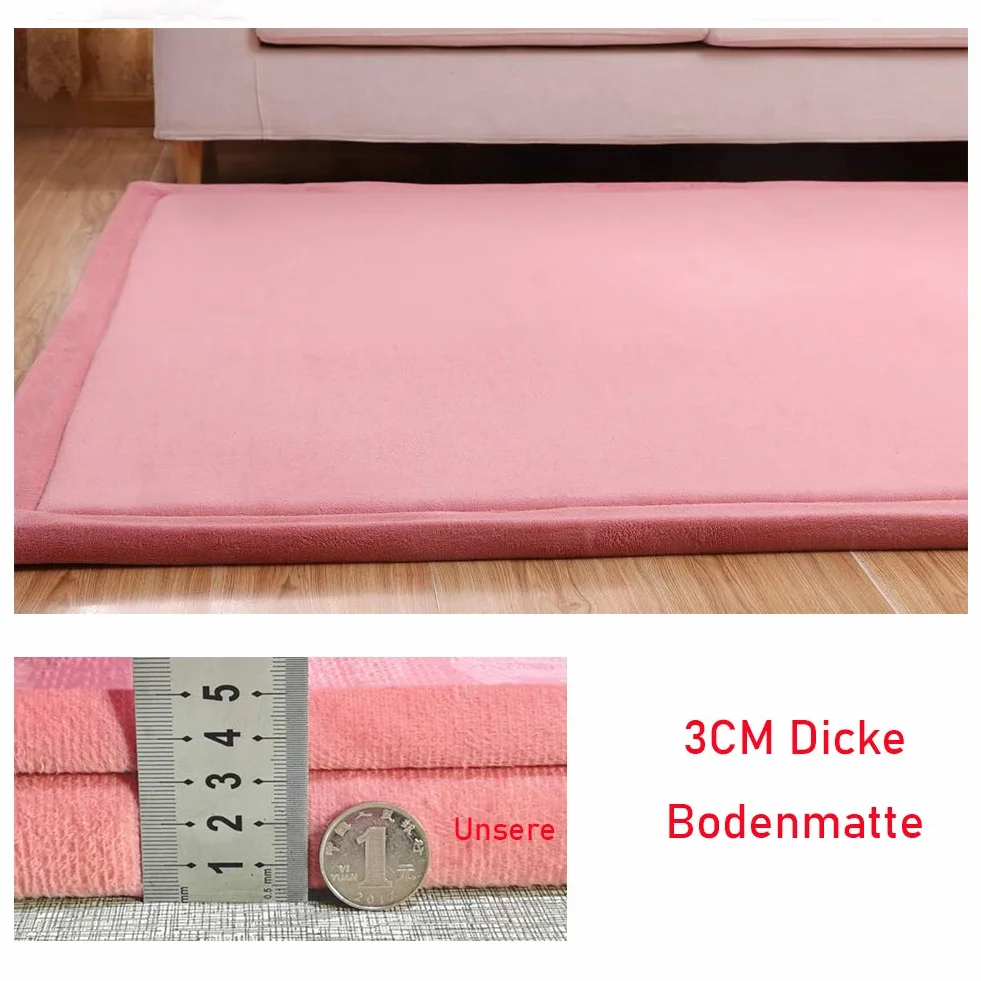 Loartee Tappeti e Scendiletto per Bambini Tappeto Velluto Corallo Strisciante 3cm di Spessore