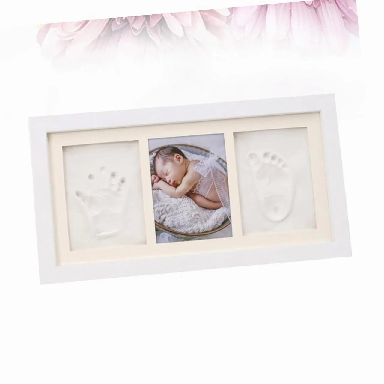 BESTonZON Cornice per Impronte di E Piedi di Neonati Elegante E Creativa Portafoto per i Ricordi del Bambino