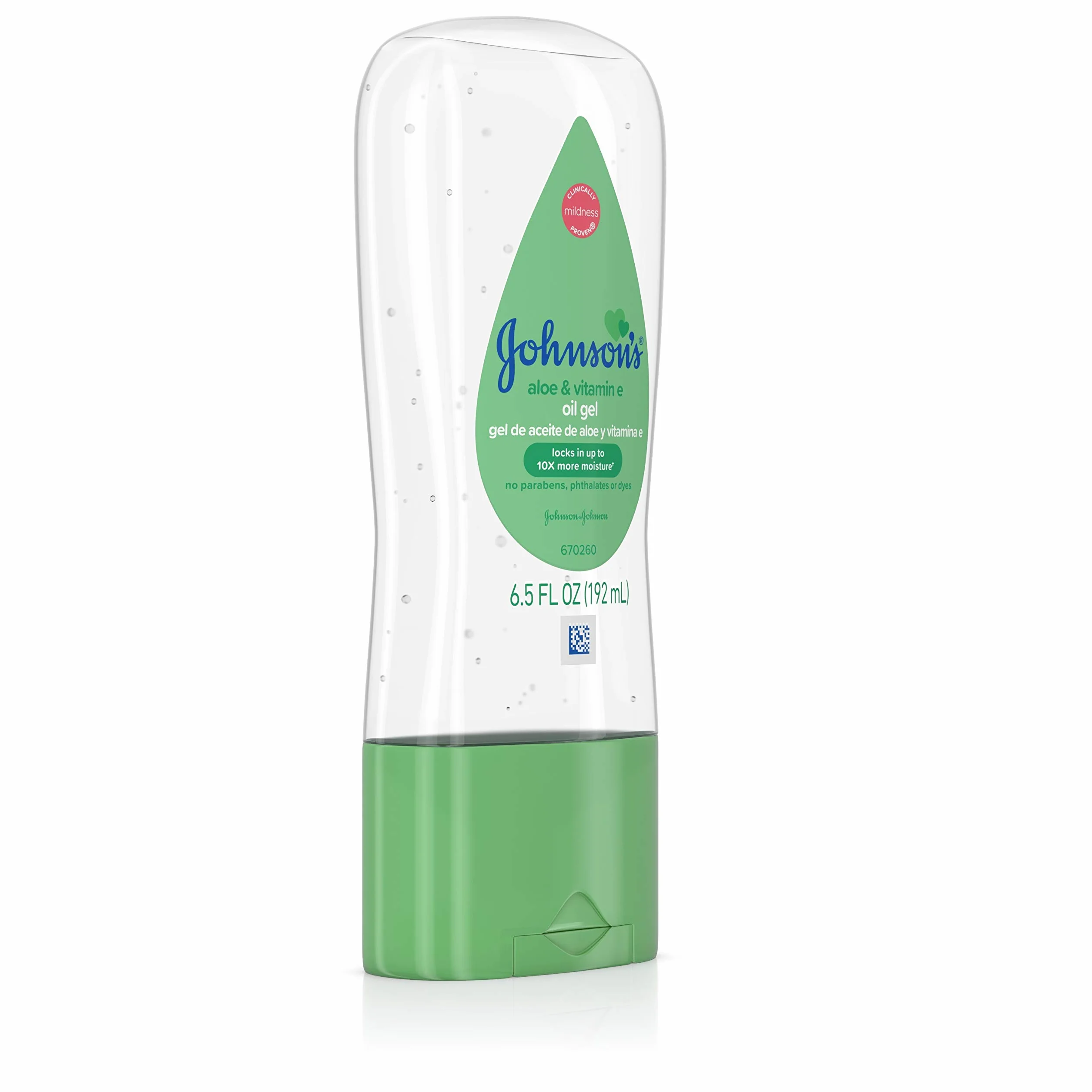 Johnson & Johnson 003296 Bambino Gel olio con Aloe & Vitamina E, 6,5 once