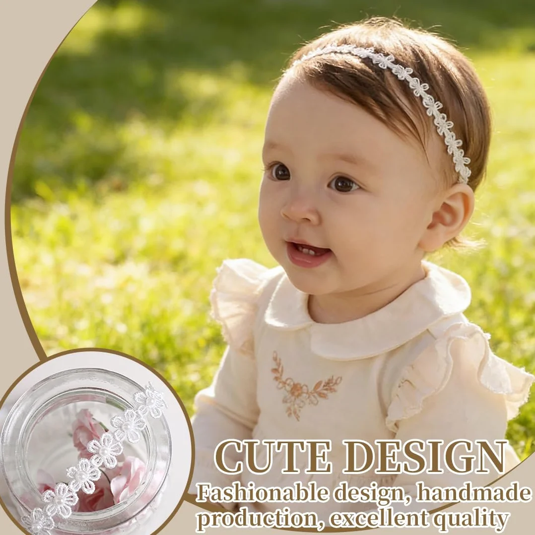 Fasce da bambina,Un cerchietto con nastro grosgrain per bambine, cerchietto elastico bianco, cerchietto con nastro grosgrain per bambine, cerchietto per neonati.