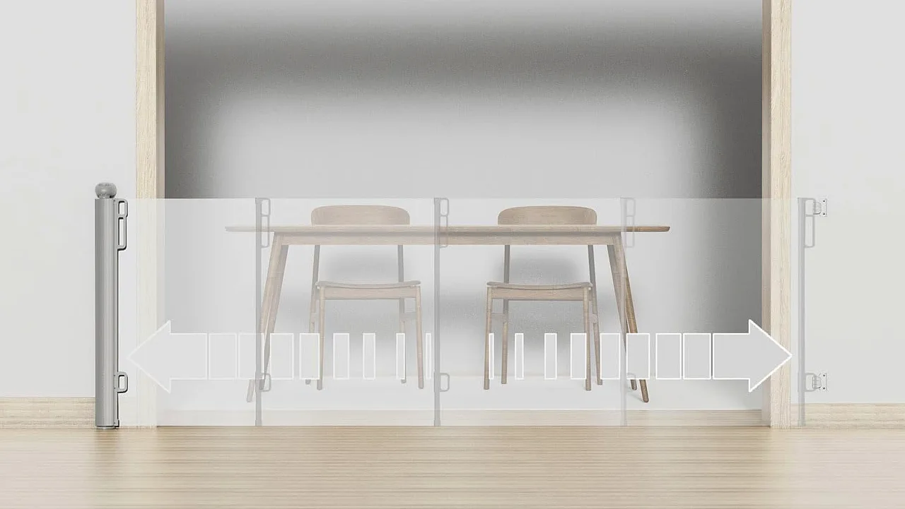 Carlo Milano Cancelletto di sicurezza estensibile per scale, 13-500 cm, altezza 85 cm, grigio