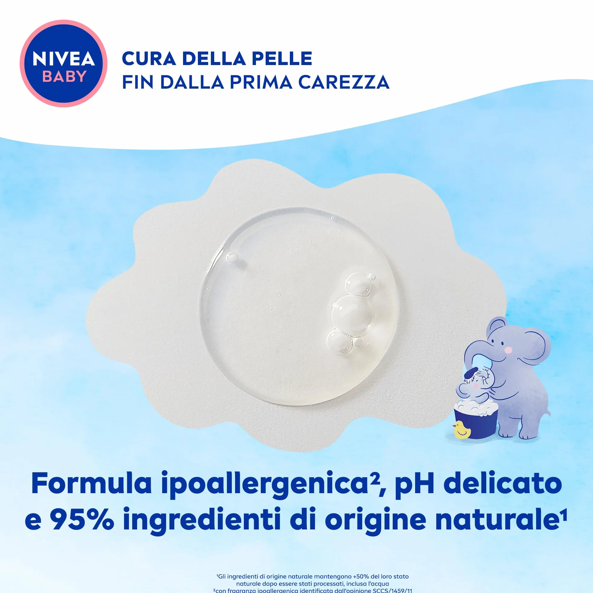 NIVEA BABY Gel Doccia dai Capelli ai Piedini 500ml, Bagnoschiuma bambini per pelle e capelli morbidi e puliti, Bagnoschiuma neonato con protezione no lacrime, Shampoo bambini idratante ed emolliente