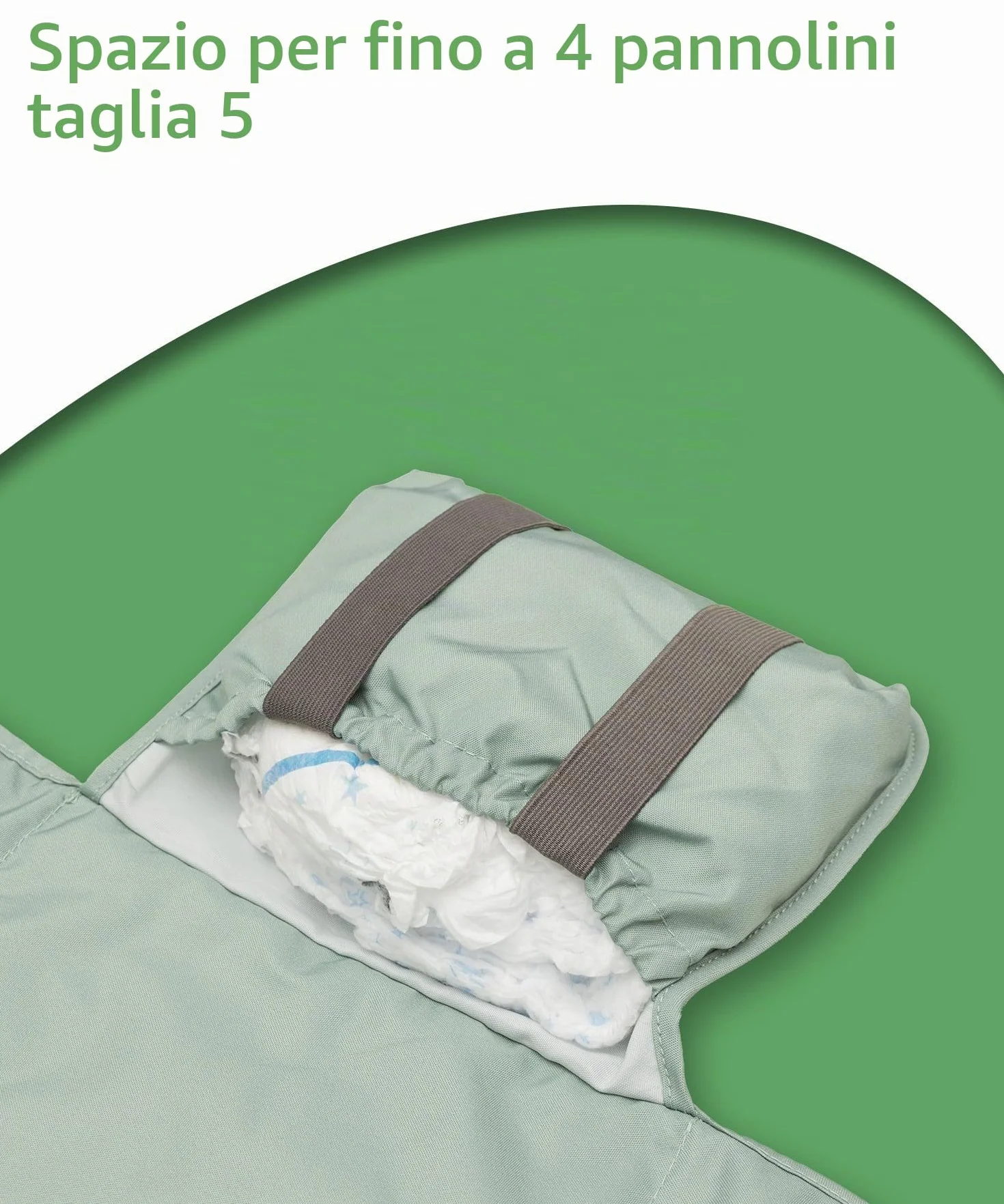 Jubi® Fasciatoio Portatile Mint – Materassino Cambio Pannolino in Cotone Biologico & Poliestere Öko-Tex – compatto e lavabile