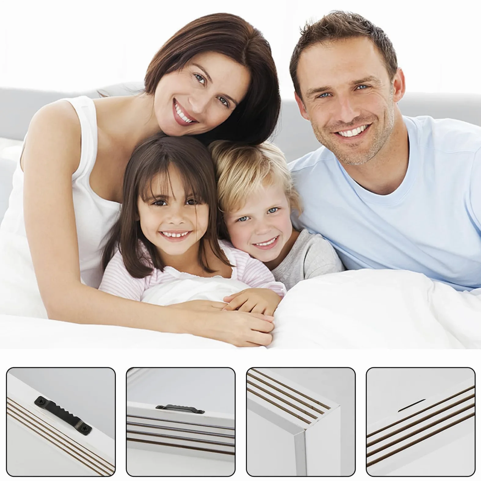 Kit Impronte Mani Per La Famiglia Cornice foto trasparente appendibile | Cornice Ricordo Impronta Mano Soprammobile Da Casa Per Shower, Camera Neonato, Natale, Adozione, Anniversari
