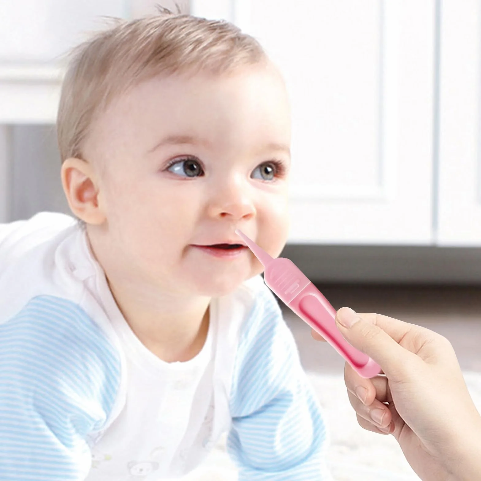 Pinzette per naso, pinzette per la pulizia del naso, detergente per bambini, pinza rotonda, portatile e sicuro e per pulire i condotti uditivi, i passaggi nasali e lo sporco ombelicale