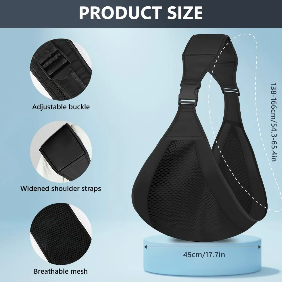 AOOWU Fascia Porta Bebe, Laterale Fascia Neonat Regolabile, Fascia Neonato Ergonomico 0-36 Mesi, Traspirante Baby Carrier Facile da Indossare, Marsupio Neonato, Tutte le Stagioni, Fino a 15kg
