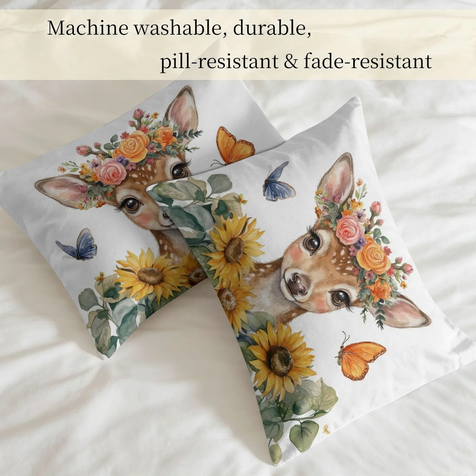 Piumino Animale Giraffa Girasole Stampato 2 Persone Reversibile 200 x 200 cm, morbido piumino 4 stagioni senza copripiumino, anallergico lavabile Cartoon floreale modello per bambini adolescenti