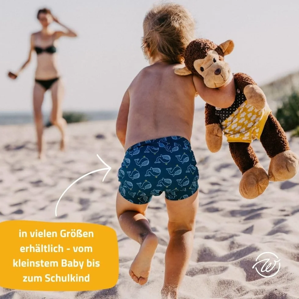 Pannolino da nuoto lavabile e riutilizzabile, prodotto in Germania (balena, XXL)