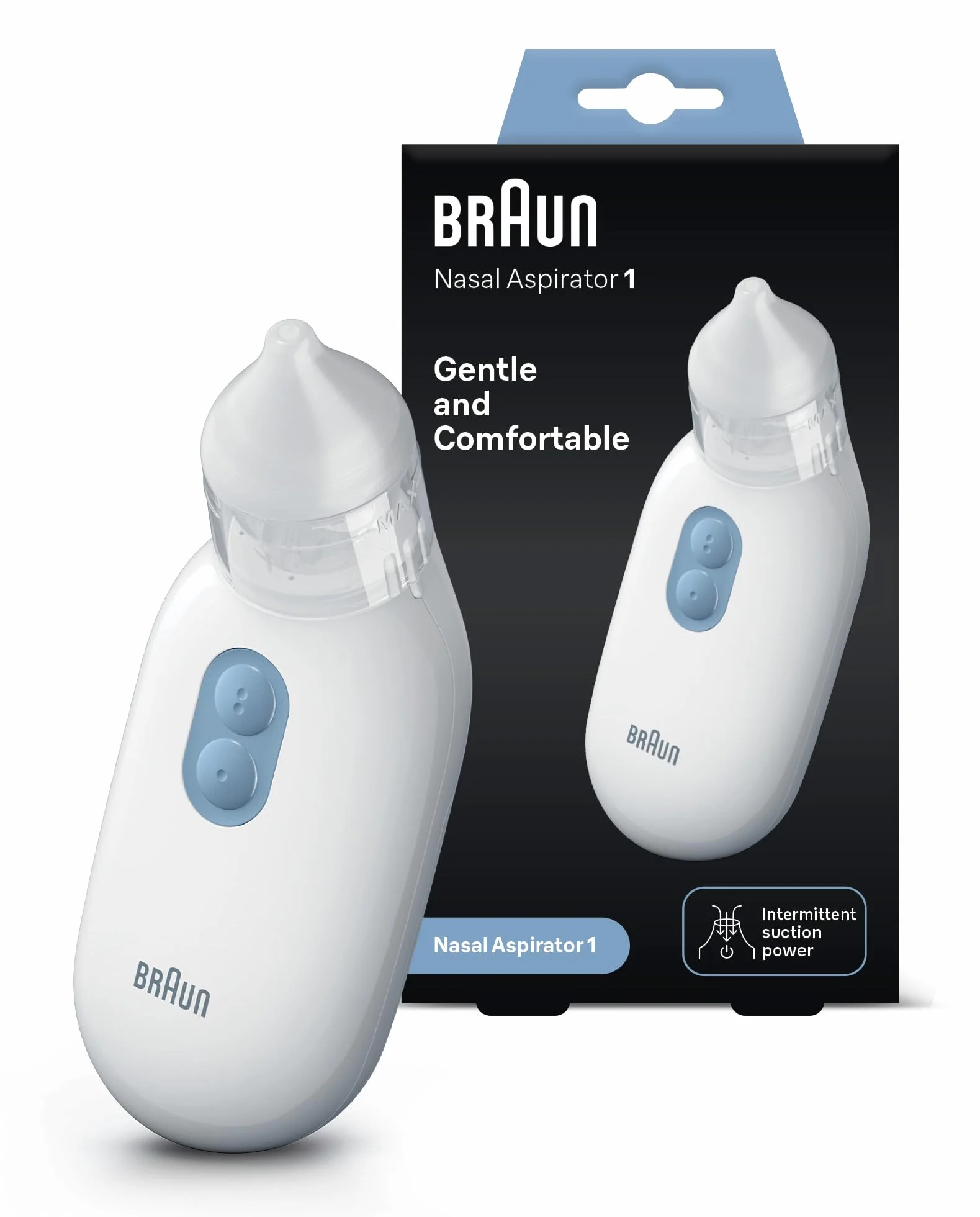 Braun Aspiratore nasale 1 , Dispositivo per la rimozione del muco , Sollievo per il naso bloccato |Aspirazione elettrica |Adatto a neonati e bambini , Lavabile in lavastoviglie , BNA100