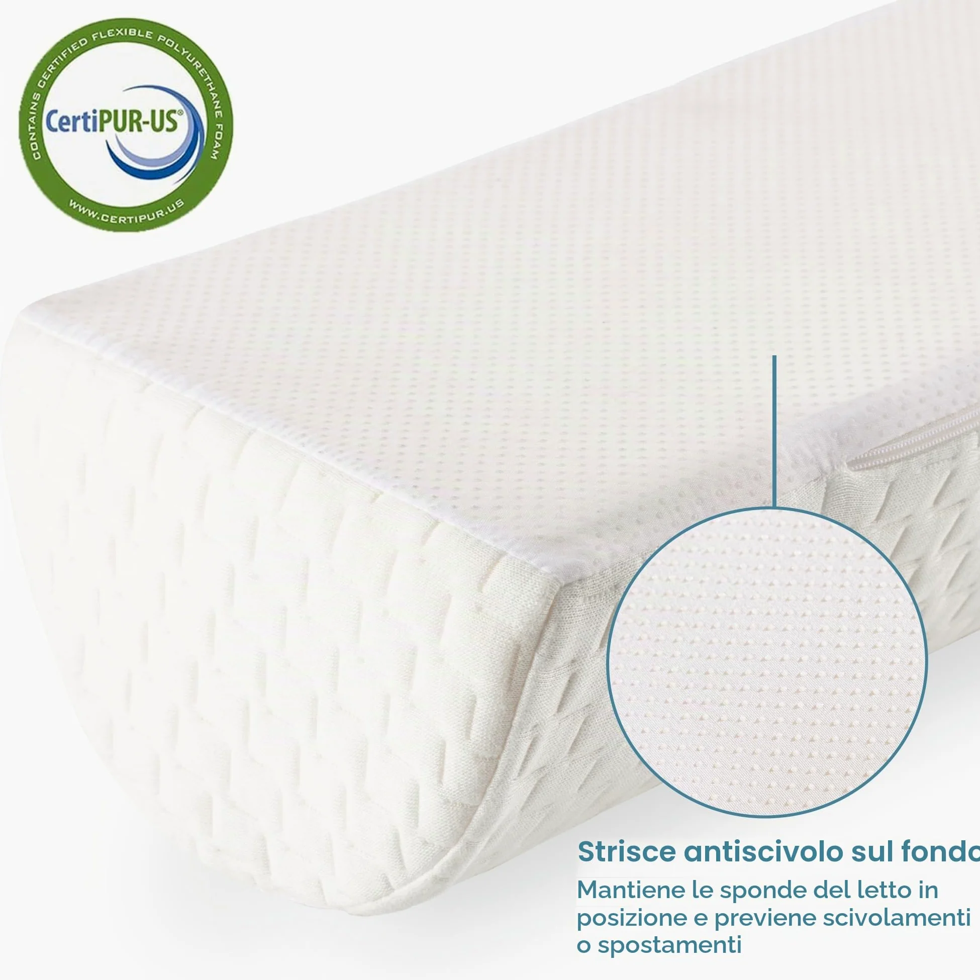 HBselect 2 pezzi Barriere Letto Bambini Antiscivolo Memory Foam Morbido | Paracolpi Lettino Protezione Bambini Sponda Letto per Neonati Cuscino di Sicurezza con Federa Rimovibile Paraurti Culla