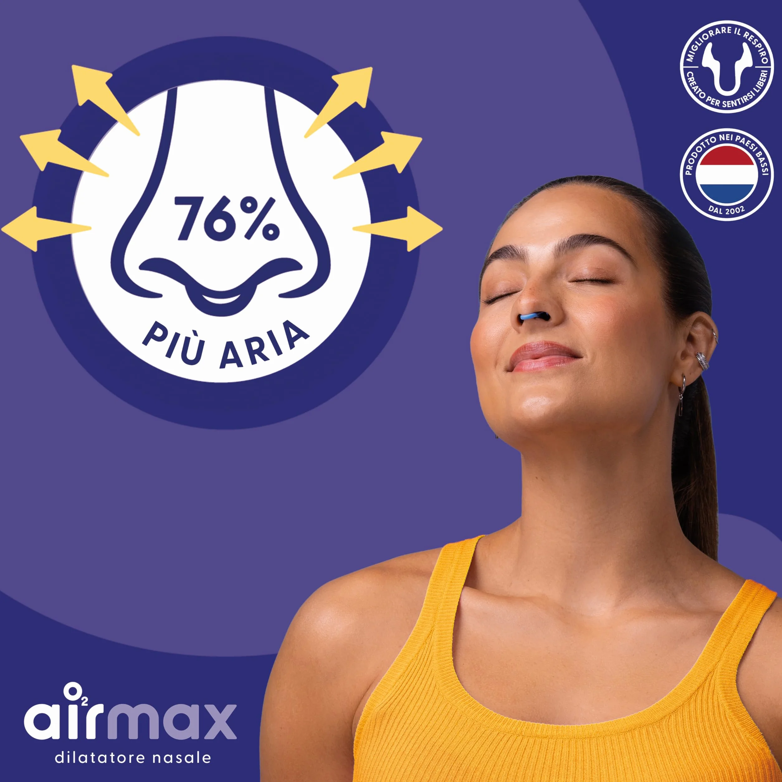 Air Max dilatatore nasale - Pacchetto di Prova - Dispositivo anti russamento - 76% Flusso d’Aria per Respirare Meglio | Misura garantita (1x Small & 1x Medium)