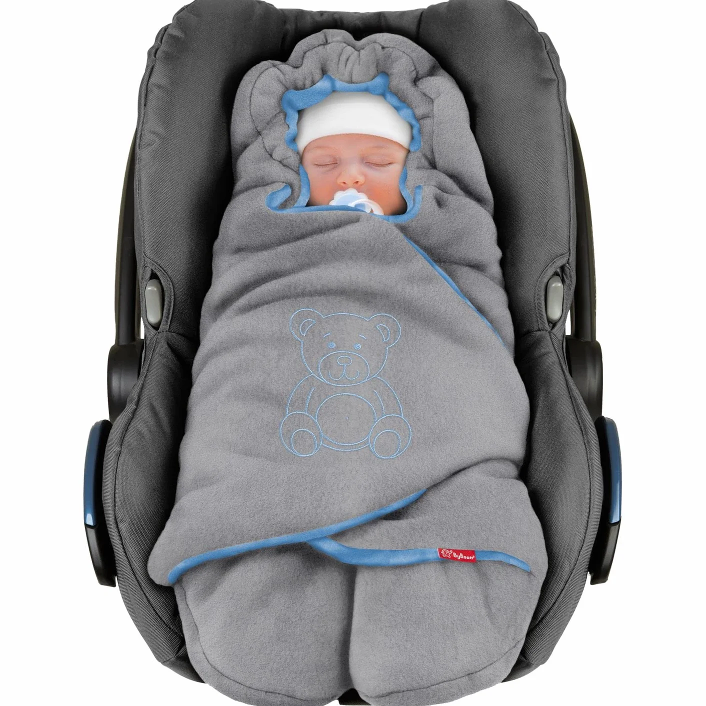 ByBoom, “l’originale con l’orsetto” - Coperta invernale universale per seggiolino dell’auto, per carrozzina, passeggino o lettino per bambini